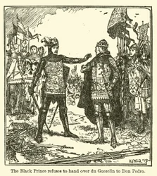 Der Schwarze Prinz weigert sich, du Guesclin an Don Pedro zu übergeben